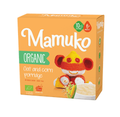 Бебешка каша Mamuko Organic Oat and corn porridge 10 порции 6+