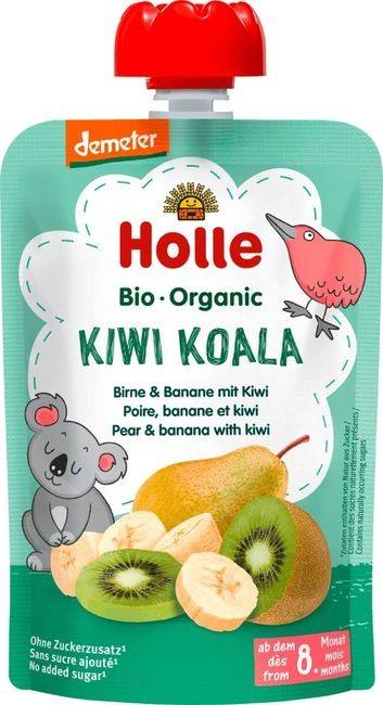 Бебешко плодово пюре Holle Kiwi Koala круша, банан и киви 100 г