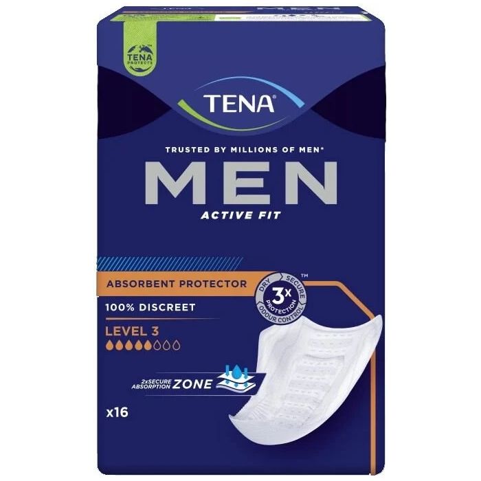 Абсорбиращи подложки за мъже Tena Men Active Fit Level 3 16 бр.