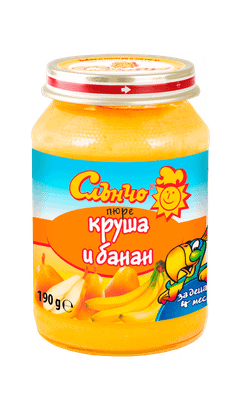 Круша и банан, 4+м, 190г.