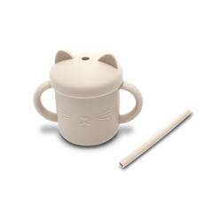 Силиконова чаша с дръжки и сламка silicone cup with handles and straw