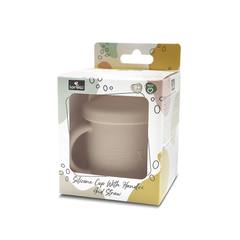 Силиконова чаша с дръжки и сламка silicone cup with handles and straw
