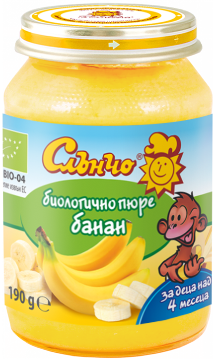 Бебешко био пюре Слънчо банан 190 г