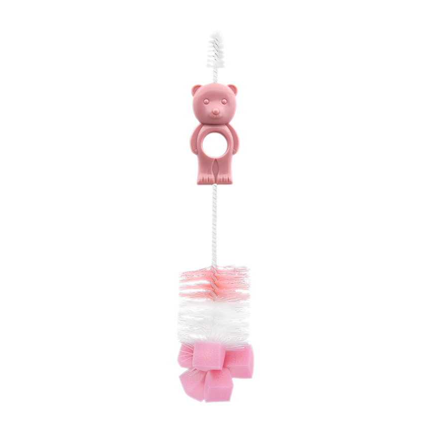 Четка за шише и биберон мече B1898 Blush Pink