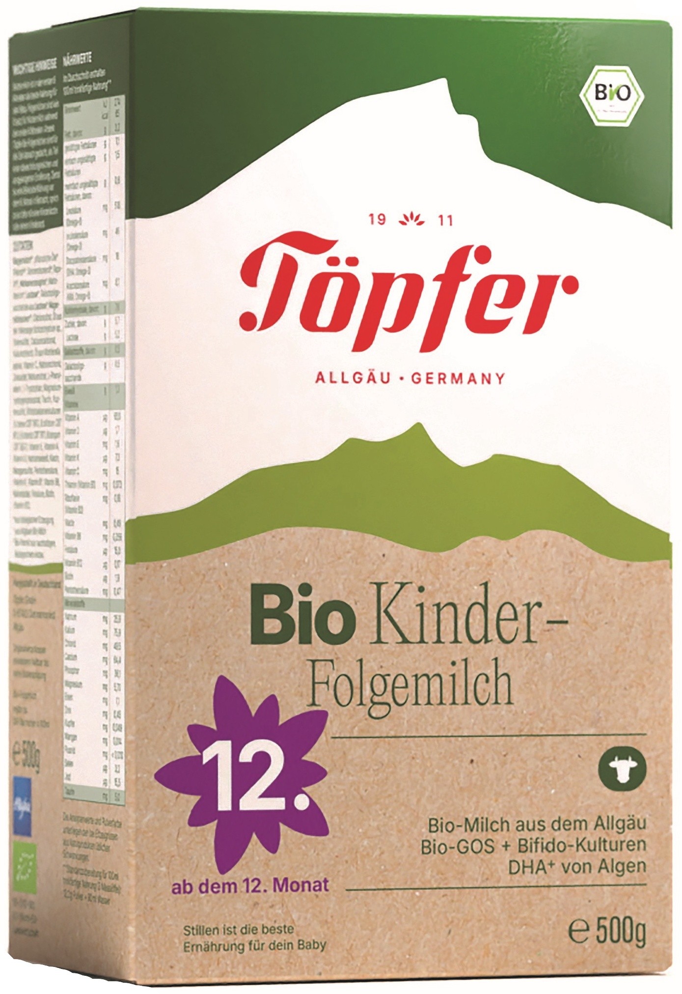 Адаптирано мляко Töpfer Bio Kinder-Folgemilch 12 500 г.
