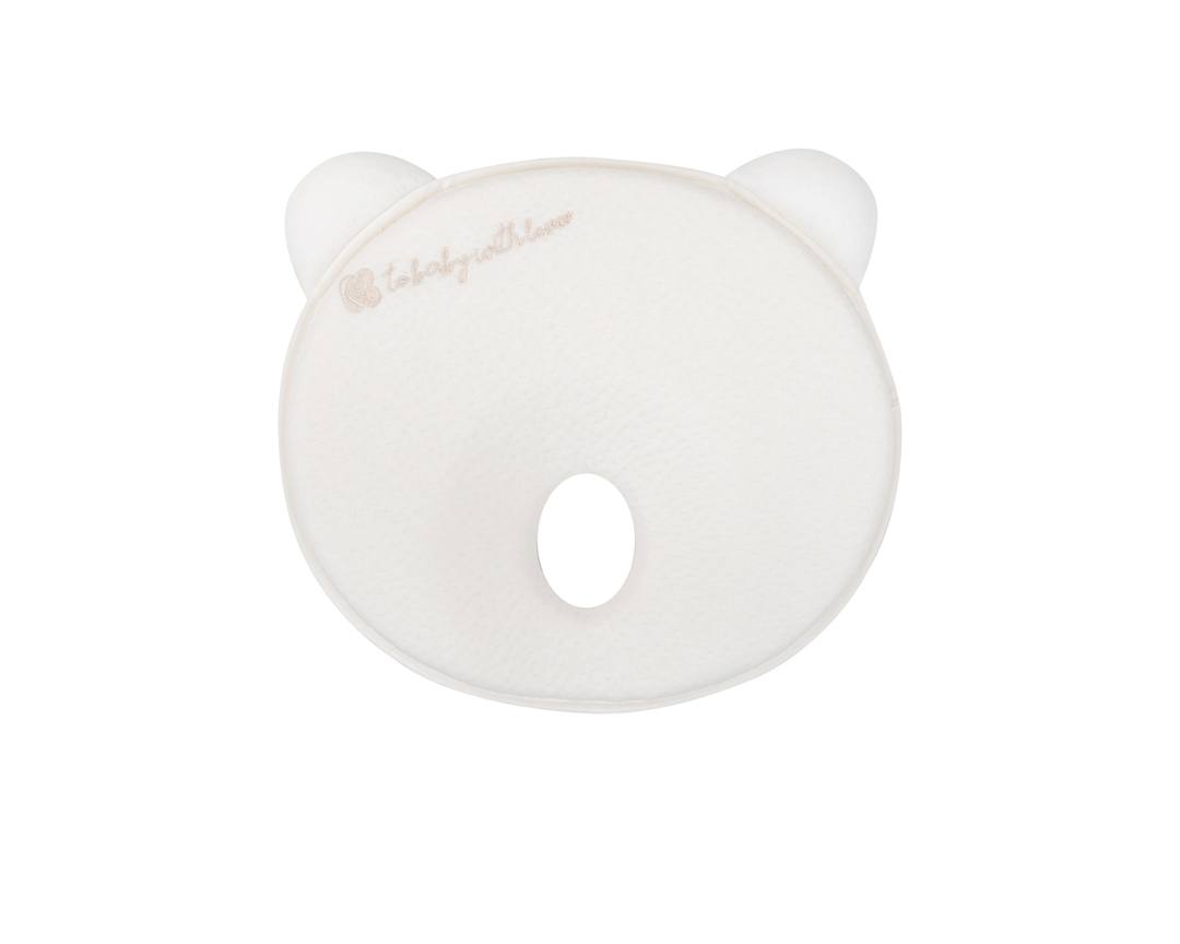 Бебешка ергономична възглавница KikkaBoo Bear Airknit, бяла