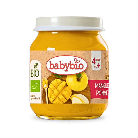 Бебешко пюре Babybio манго и ябълка 6m+