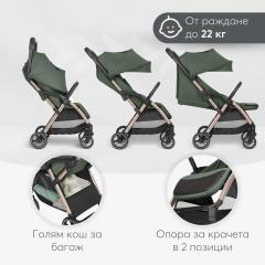 KikkaBoo Eden 2026 Лятна количка с автоматично сгъване, черна