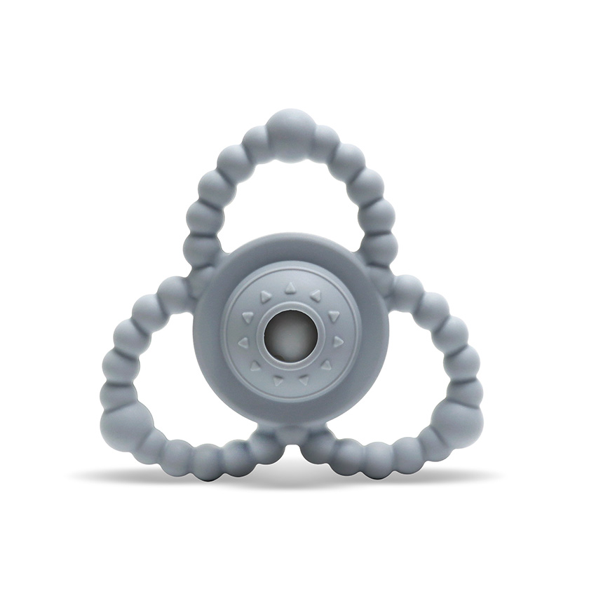 Бебешка гризалка-дрънкалка Silicone Rattle-Teether Grey