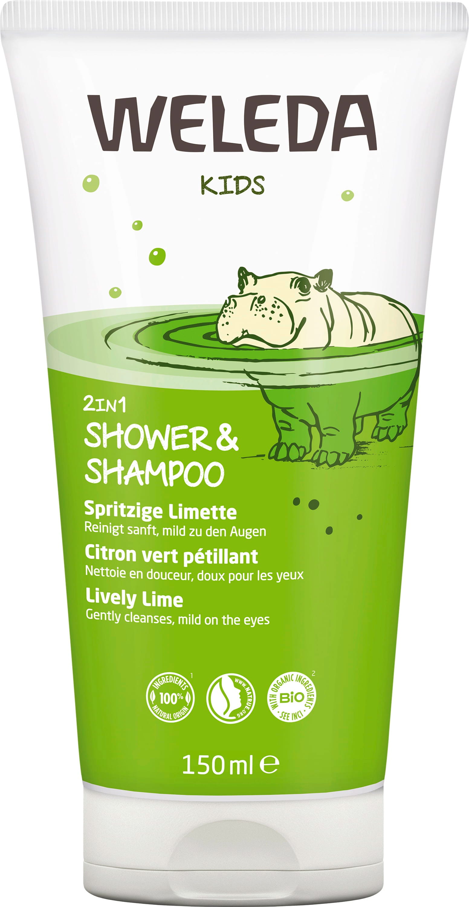 Душ гел и шампоан Weleda Kids 2in1 Shower & Shampoo Lively Lime 150 мл