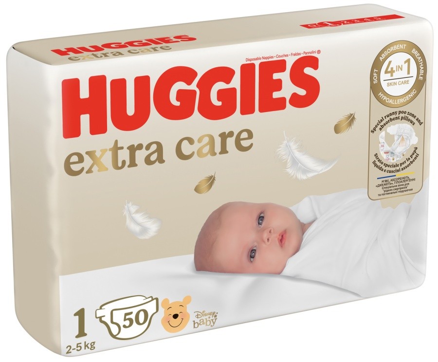 Пелени за еднократна употреба Extra Care №1 2-5кг 50 бр