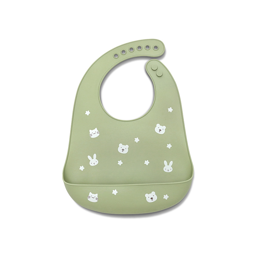 Бебешки силиконов лигавник Silicone Bib Fresh Green
