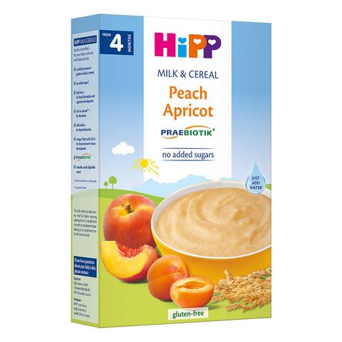 Млечна каша HiPP праскова и кайсия от 4-ти месец