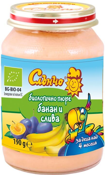 Банан и слива, био 4+м, 190г.
