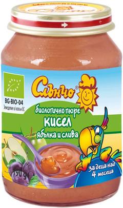Кисел с ябълка и слива, био 4+м, 190г.