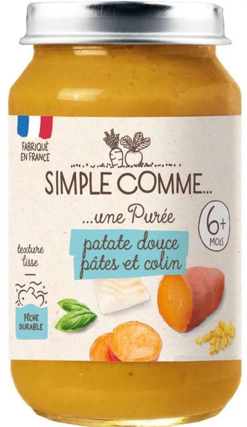 Бебешко пюре Simple Comme с див хек и сладък картоф 190 г
