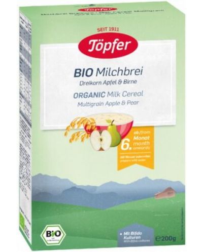 Бебешка каша BIO Milchbrei Dreikorn Apfel & Birne 200 г.