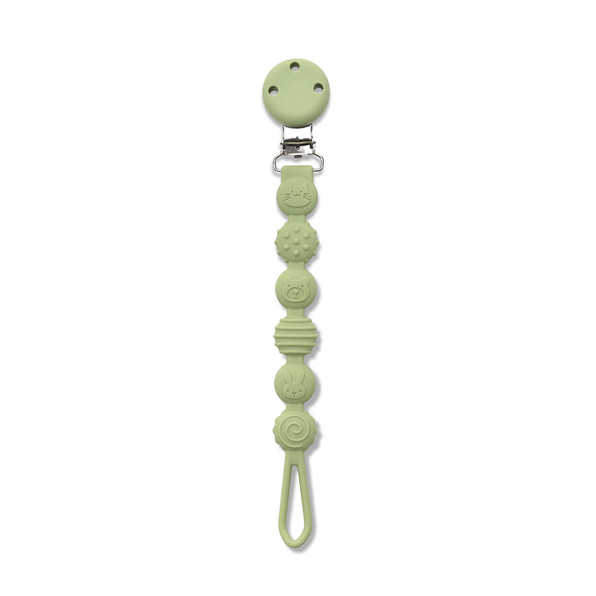 Държач за биберон Silicone Pacifier Holder Fresh Green