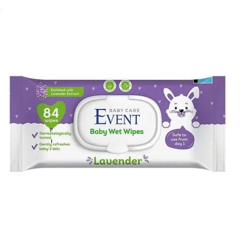 Мокри кърпички Event Baby Wet Wipes Lavender 84 бр