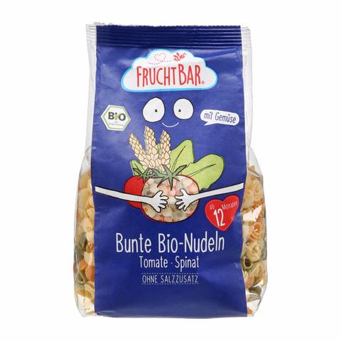 Детска био паста Bunte-Bio-Nudeln Tomate Spinat 300 г.