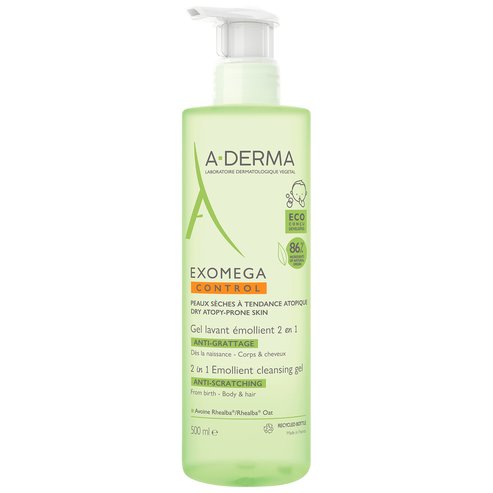 Емолиентен почистващ гел 2 в 1 A-DERMA EXOMEGA CONTROL 500 мл.