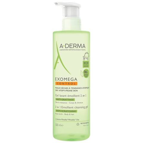 Емолиентен почистващ гел 2 в 1 A-DERMA EXOMEGA CONTROL 500 мл.