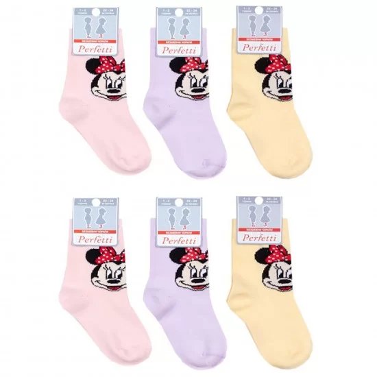 Детски безшевни чорапи Perfetti Minnie Mouse 3-4 г. №26-28