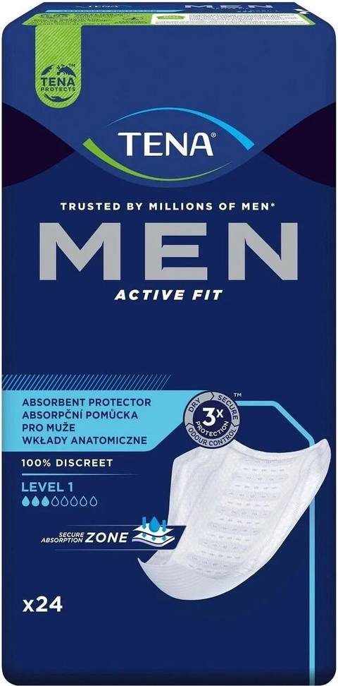 Абсорбиращи подложки за мъже TENA Men Active Fit Level 1, 24 броя