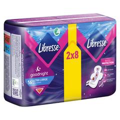 Дамски превръзки Libresse Goodnight Ultra Large+ Wings Duo Pack 2x8 бр.