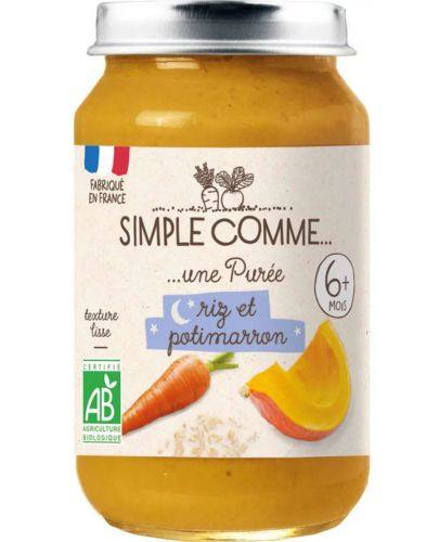 Бебешко пюре Simple Comme Лека нощ с морков, ориз и тиква 190 г