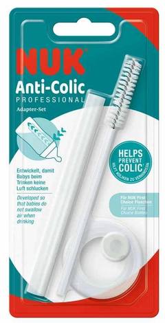Резервна тръбичка NUK First Choice с четка и адаптор за Anti-Colic шишета