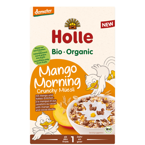 Бебешко мюсли Holle Bio Mango Morning Crunchy Muesli 175 г.