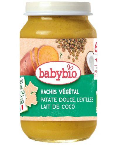 Бебешко пюре Babybio био вегетарианска каша сладък картоф, леща и кокосово мляко 200 г
