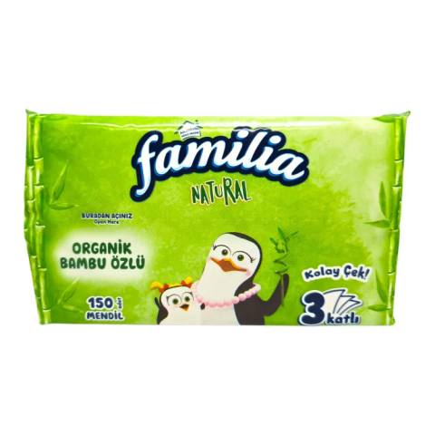 Хартиени носни кърпички Familia Natural Organik Bambu Özlü 150 броя