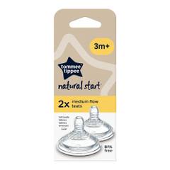 Биберони natural start medium flow 3m+ 2 броя