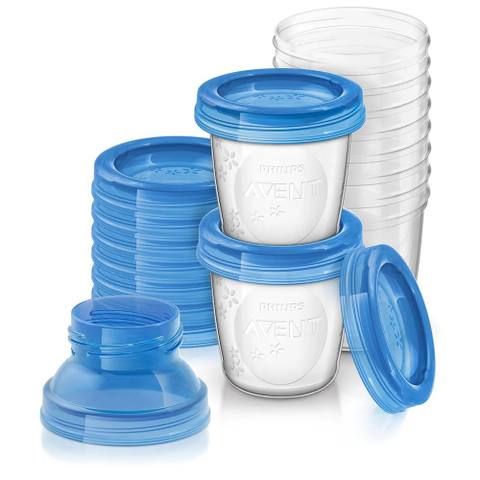 Контейнери за съхранение на кърма и храна Avent Storage Cups 180 мл. 10 броя