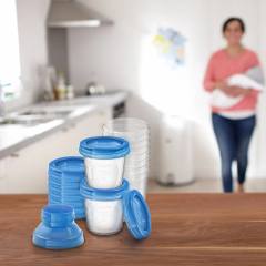 Контейнери за съхранение на кърма и храна Avent Storage Cups 180 мл. 10 броя