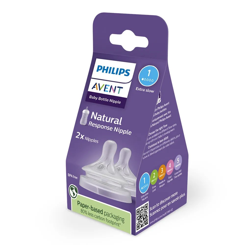 Биберони Natural Response Teat Extra Slow 1 2 броя