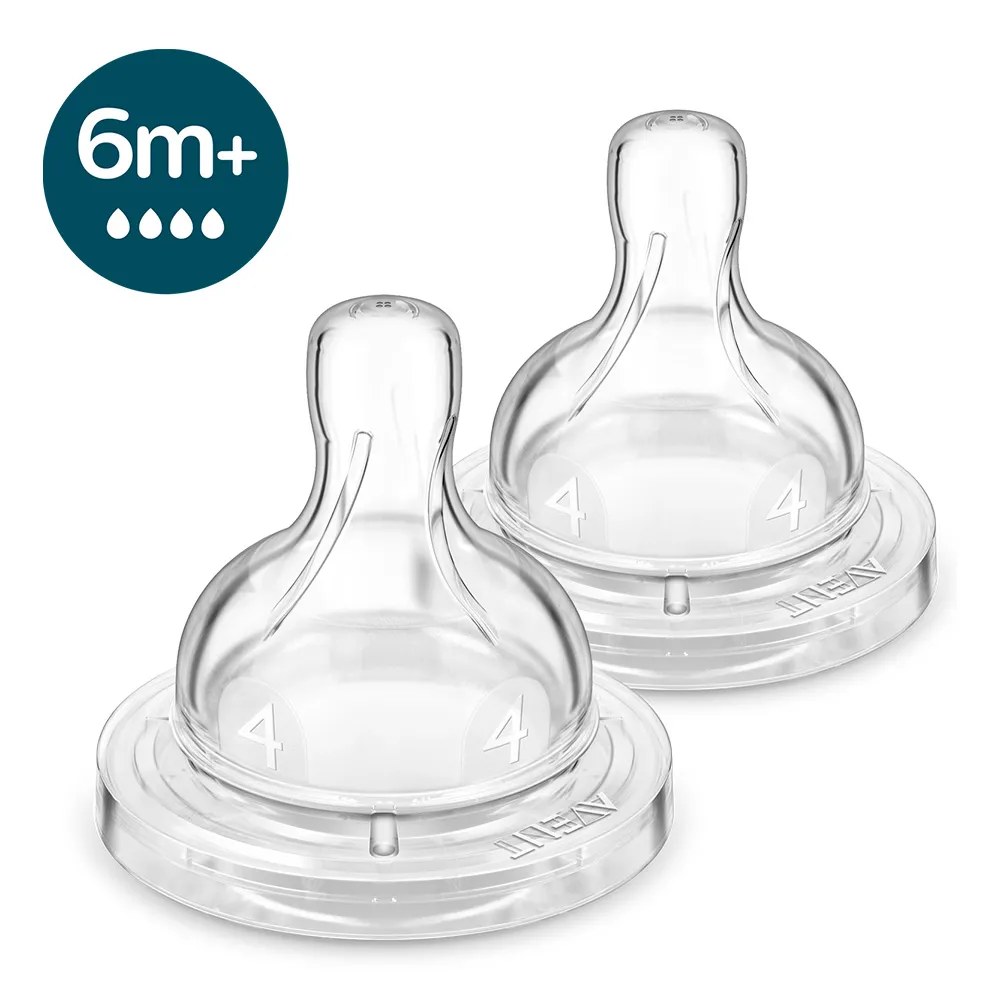 Биберони Anti-colic Teat Flow 4 6m+ 2 бр