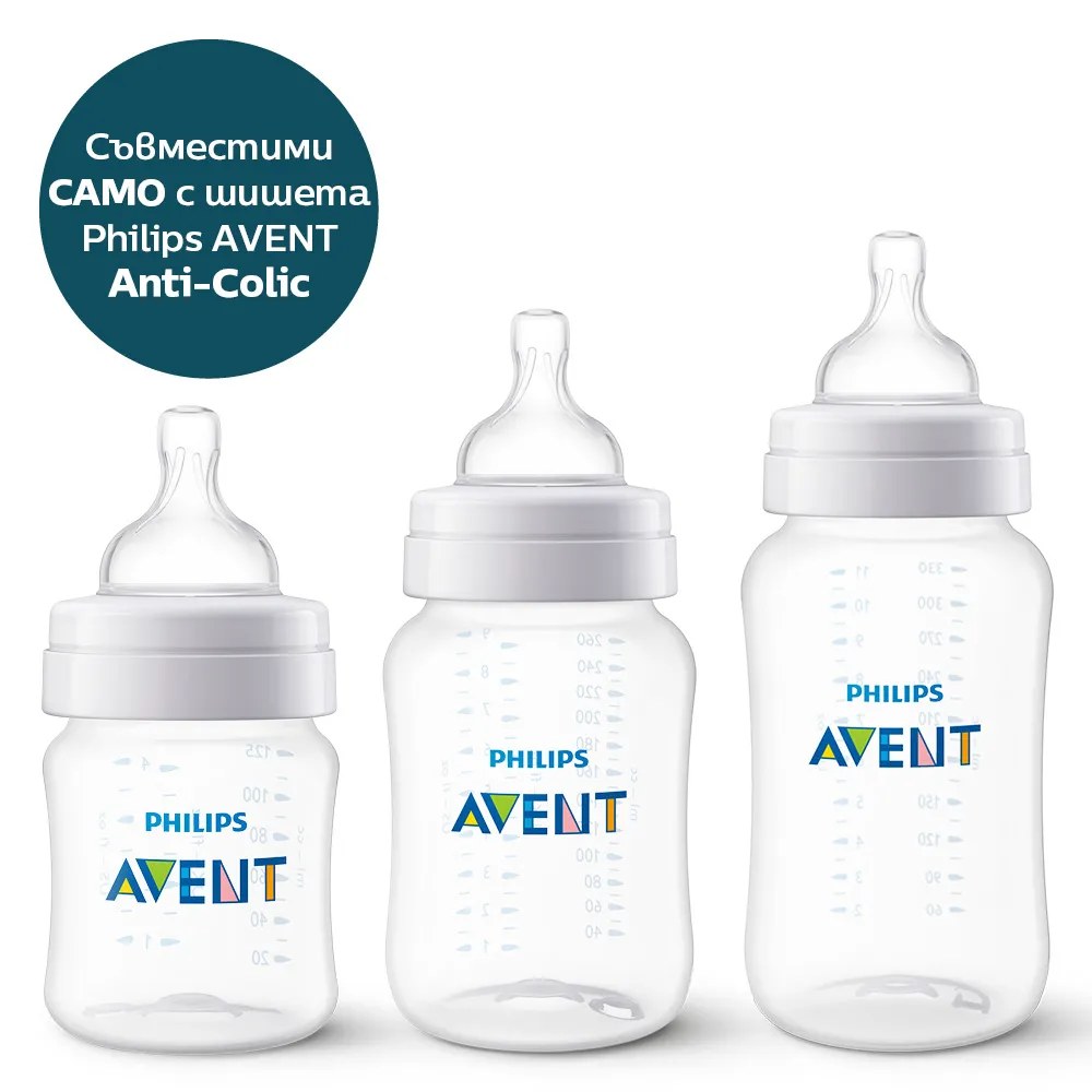 Биберони Anti-colic Teat Flow 4 6m+ 2 бр