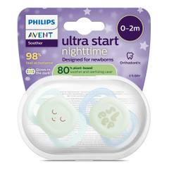 Залъгалка Philips Avent Ultra Start Nighttime 0-2м 2 броя