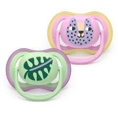 Залъгалки Philips Avent Ultra Air 6-18м, 2 бр, розова/зелена
