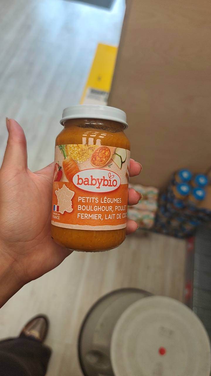 Бебешко пюре Petits Légumes, Boulghour, Poulet Fermier, Lait de Coco 200 г