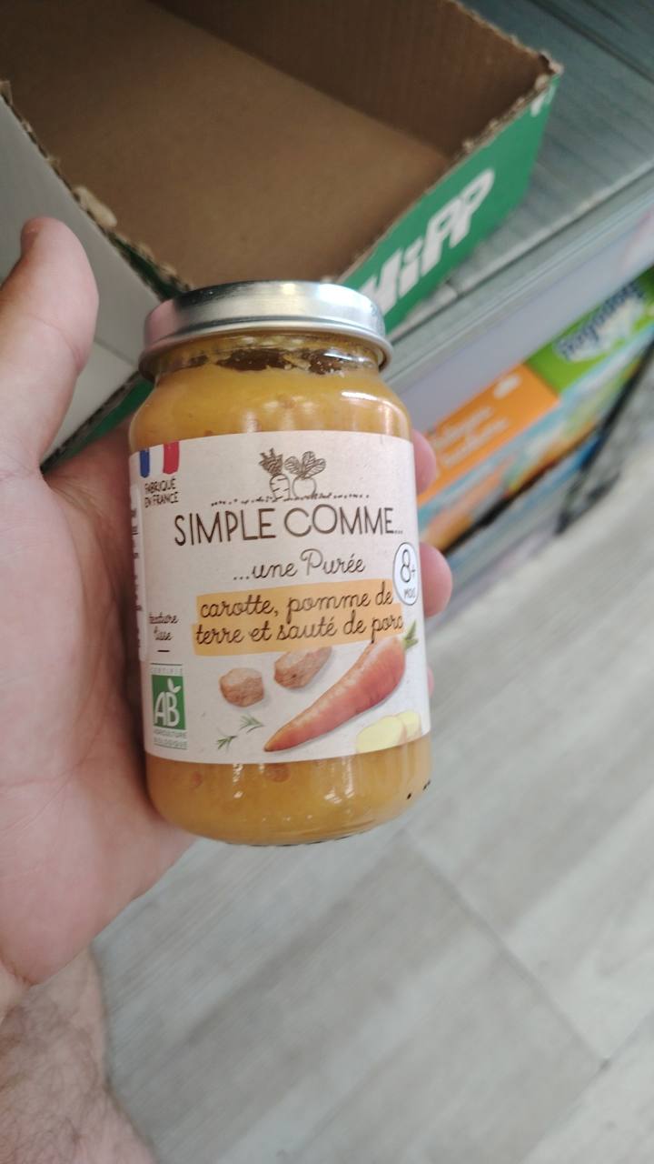 Бебешко пюре Simple Comme... carotte, pomme de terre et sauté de porc 200 г