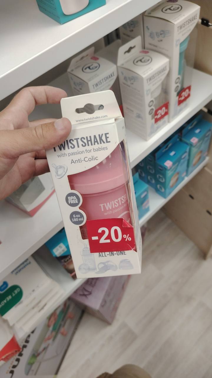 Бебешко шише Twistshake Anti-Colic All-in-one 180 мл