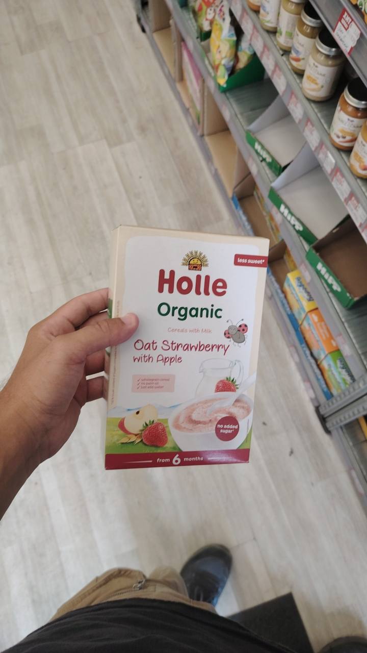Бебешка каша Holle Organic Oat Strawberry with Apple от 6 месеца