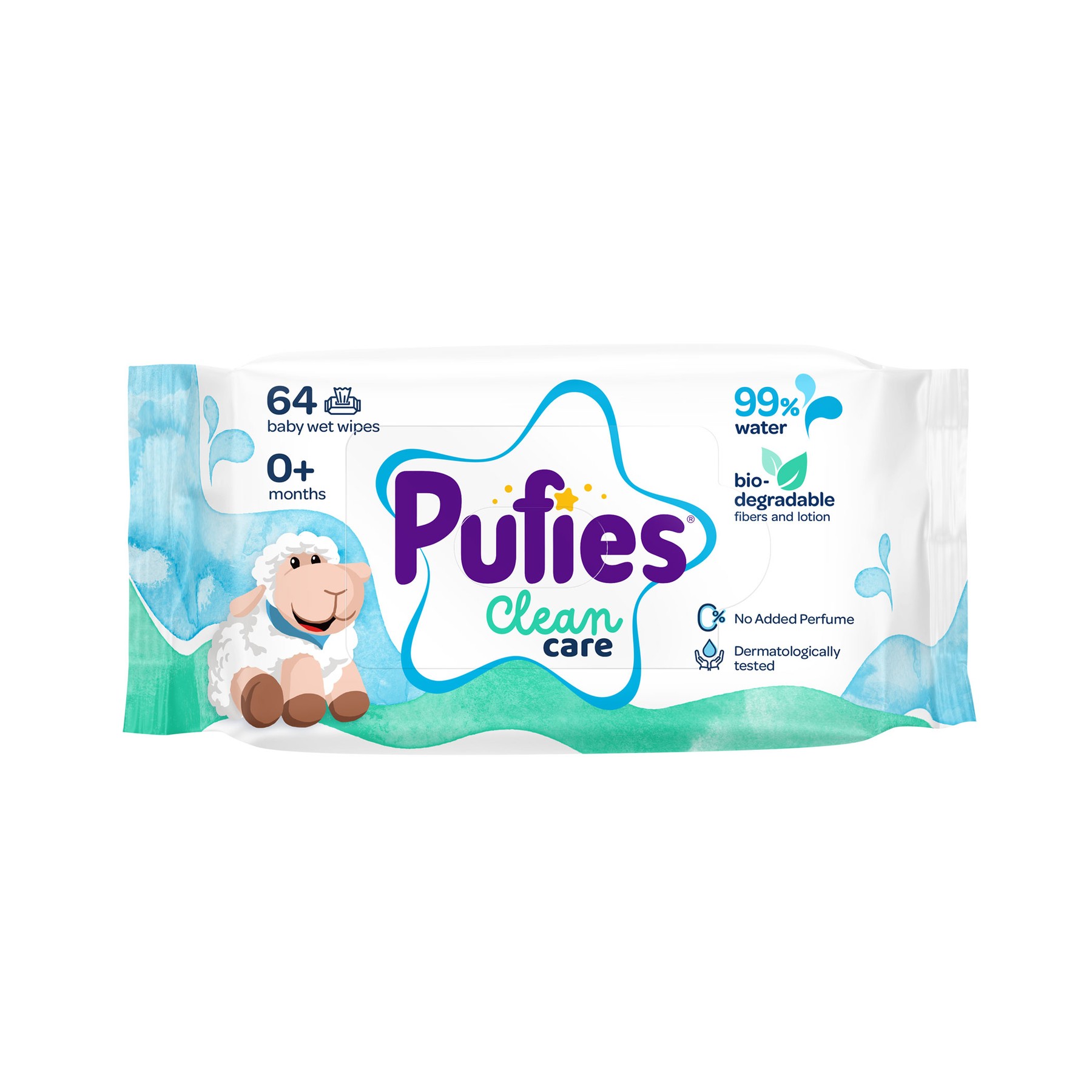 Мокри кърпички Pufies Clean Care 64 бр