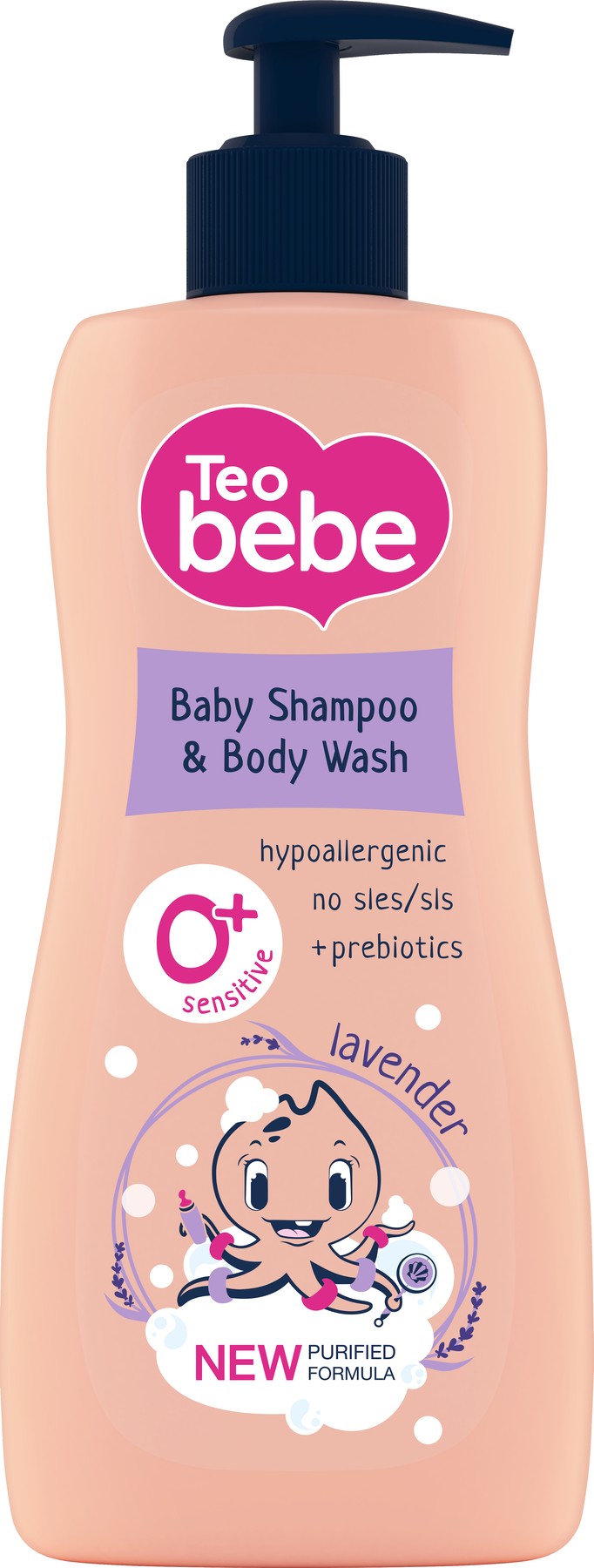 Бебешки шампоан и душ гел Teo Bebe Lavender 400 мл.