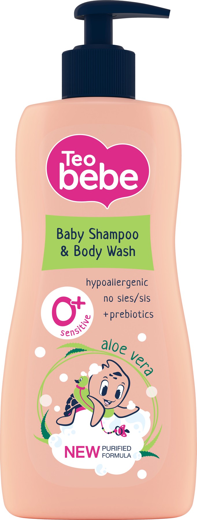 Бебешки шампоан и душ гел Teo Bebe Aloe Vera 400 мл.