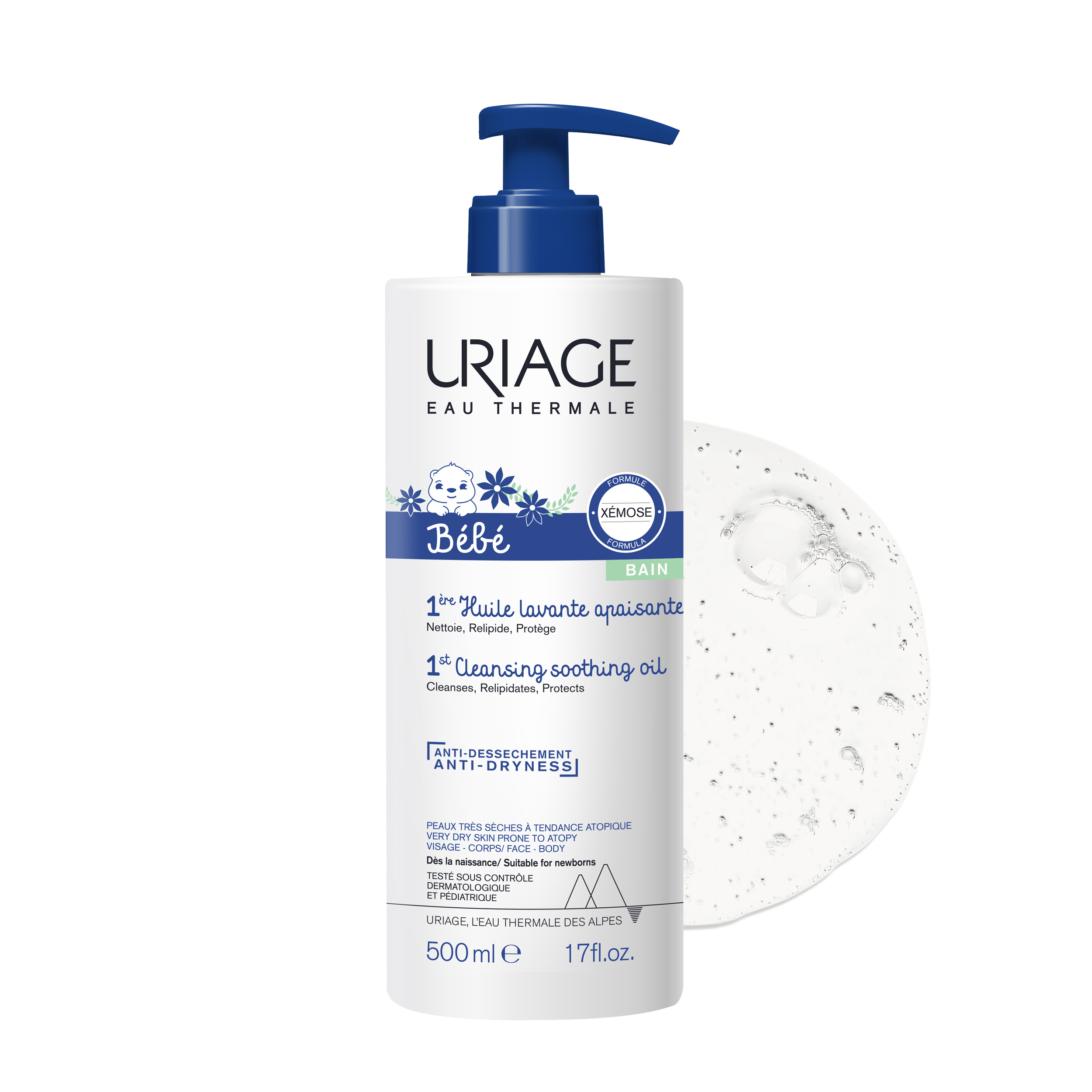 Почистващо успокояващо олио Uriage Bébé 1st Cleansing Soothing Oil Xémose 500 мл.